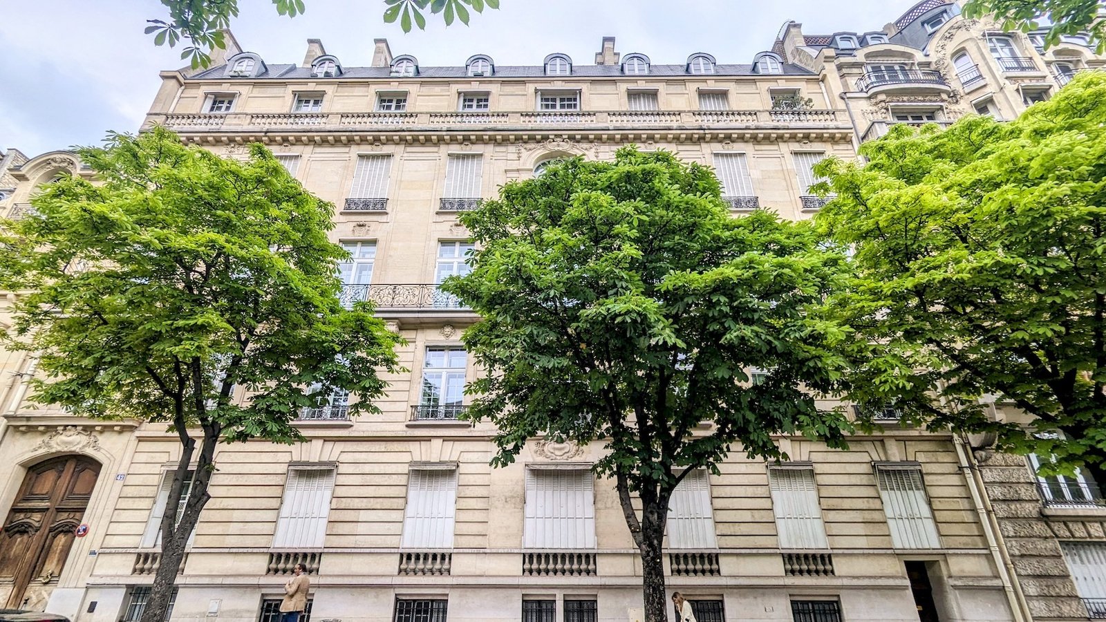 Alain Delon's former top-floor apartment with a wide balcony.